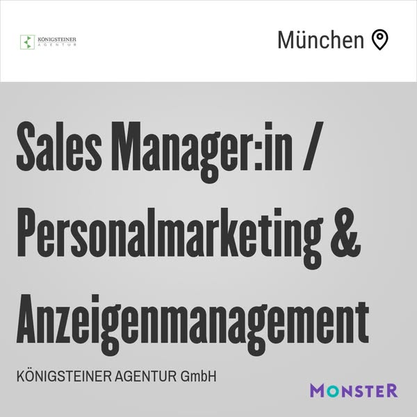 Sales Manager:in / Personalmarketing & Anzeigenmanagement